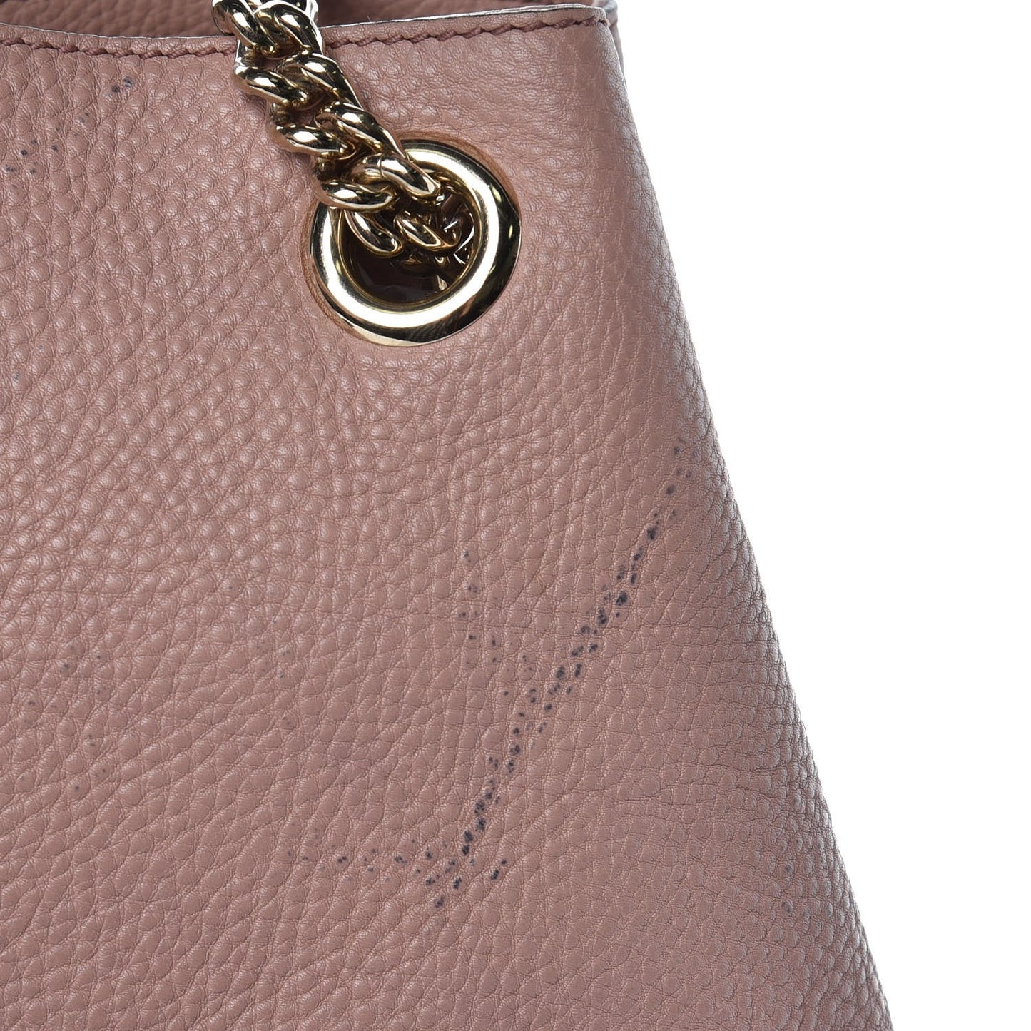 Pebbled Calfskin Medium Soho Chain Shoulder Bag Dark Cipria