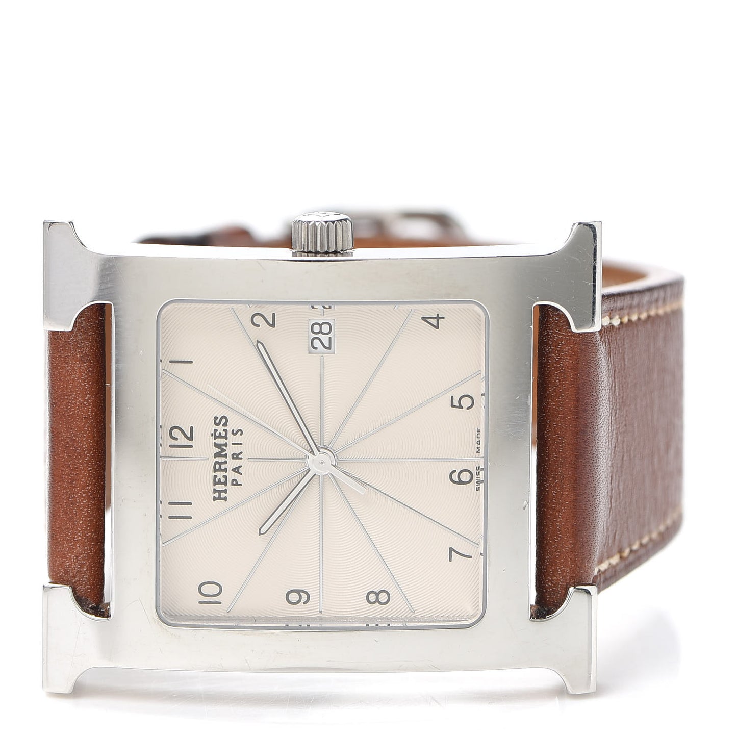 Stainless Steel Barenia 30.5mm Heure H Hour Quartz Watch Fauve