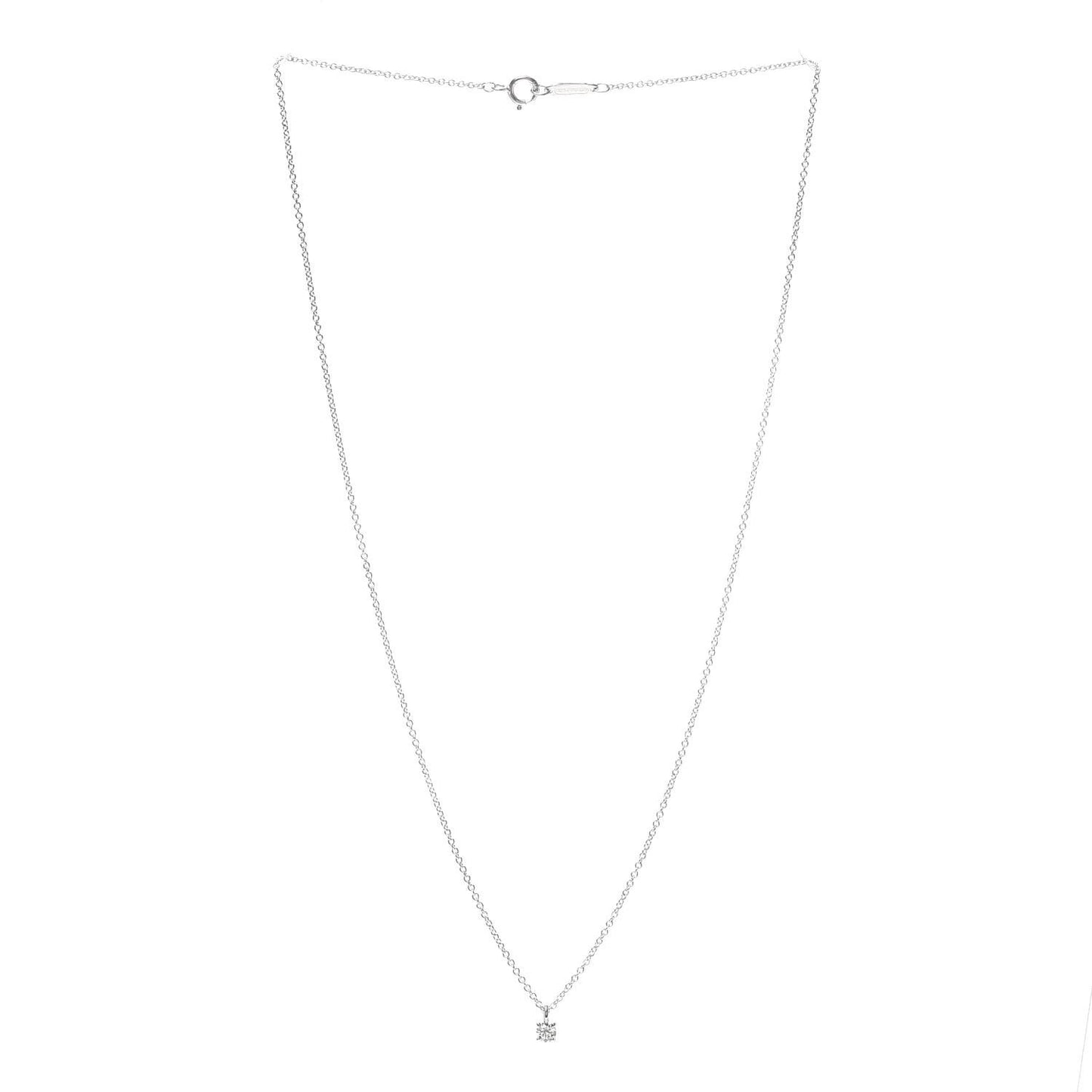 Platinum Diamond .12ct Solitaire Pendant Necklace