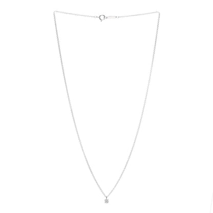 Tiffany Platinum Diamond .12ct Solitaire Pendant Necklace 3 of 5