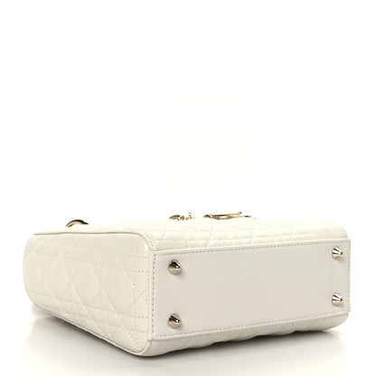 Christian Dior Lambskin Cannage Small My ABCDior Lady Dior White 4 of 9