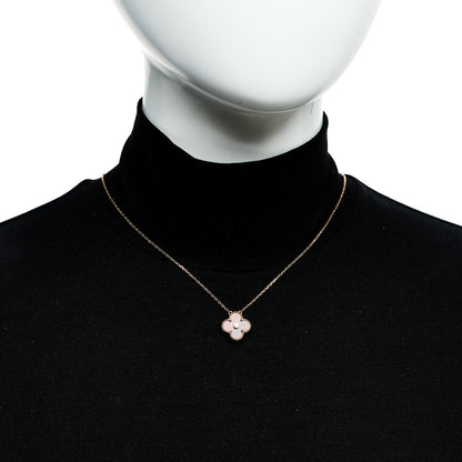 Van Cleef & Arpels 18K Rose Gold Diamond Bulls Eye Vintage Alhambra Pendant Necklace 2 of 5