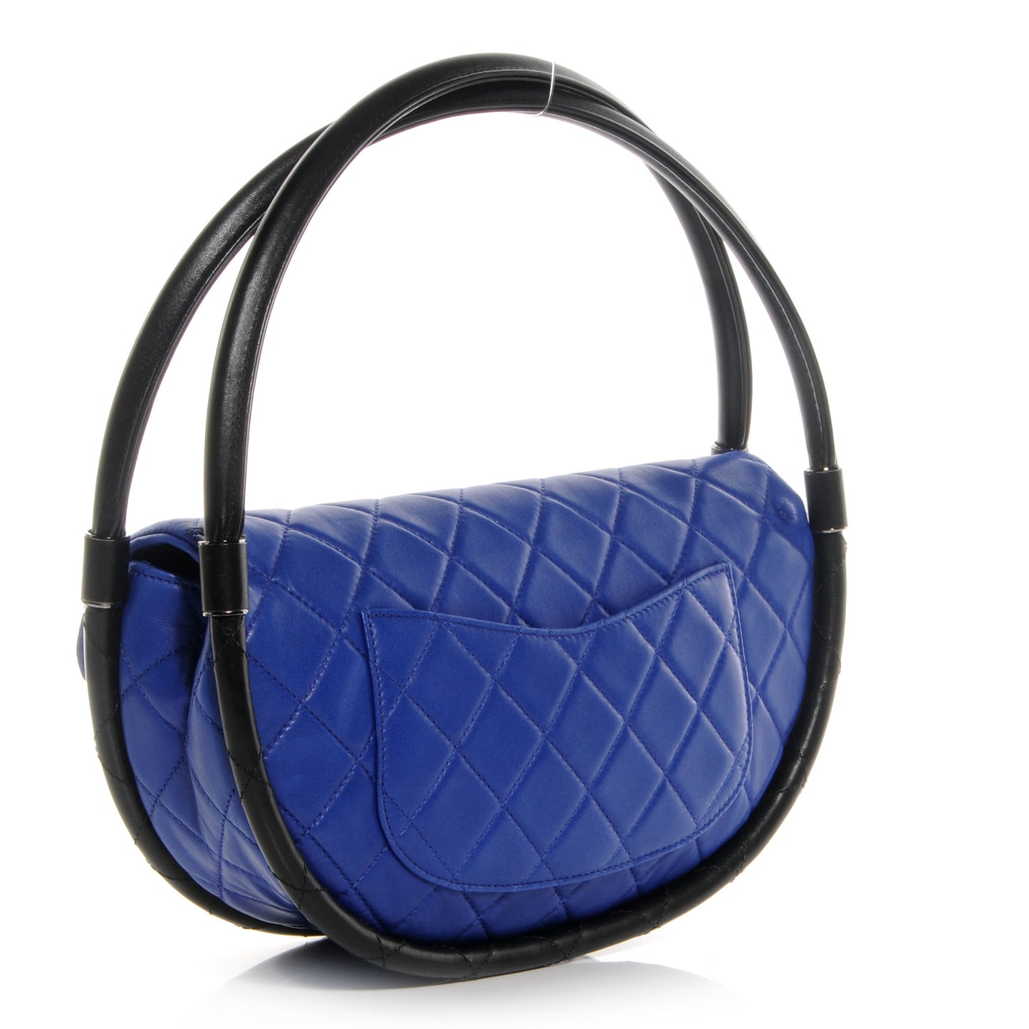 Quilted Lambskin Small Hula Hoop Flap Dark Blue