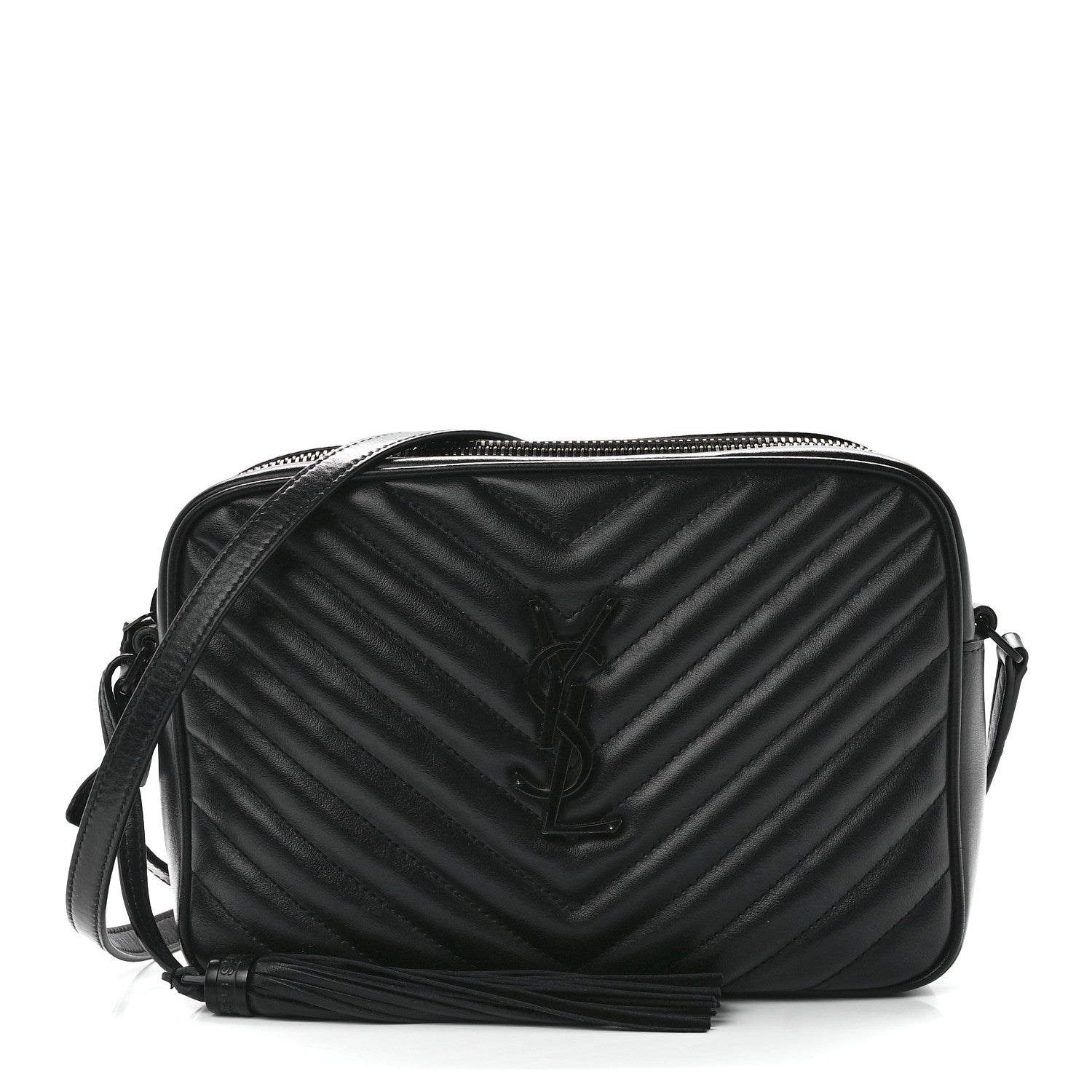 Saint Laurent Calfskin Matelasse Monogram Lou Camera Bag Black 1 of 10