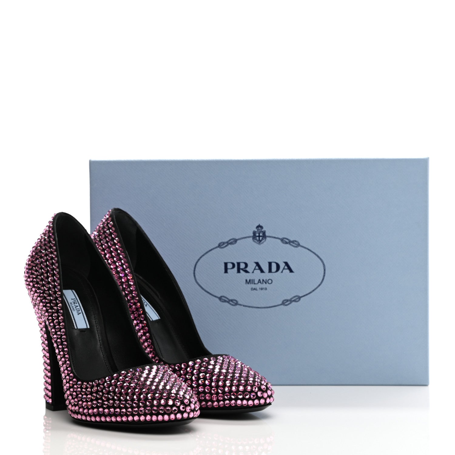 Prada Satin Crystal 105mm Pumps 37.5 Rosa 8 of 8