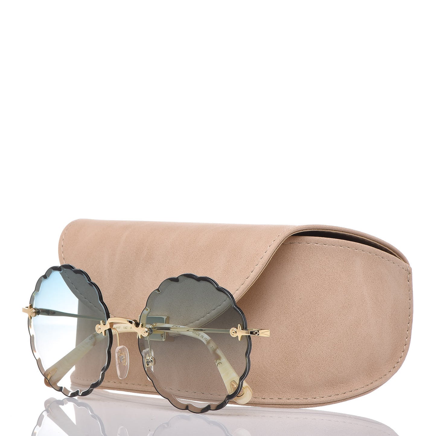 Rosie Bevelled Round Sunglasses CE142S Gold Gradient Blue
