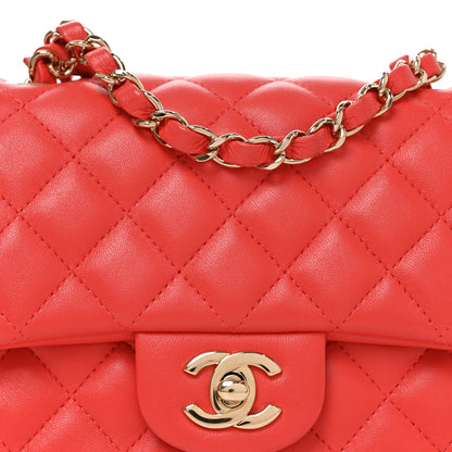 Chanel Lambskin Quilted Mini Square Flap Orange 8 of 10