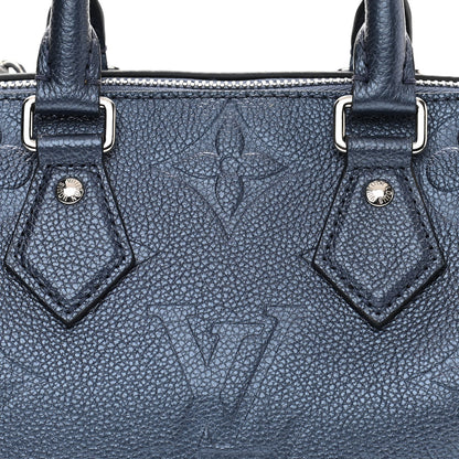 Louis Vuitton Metallic Empreinte Monogram Giant Speedy Bandouliere 20 Navy Nacre 7 of 10