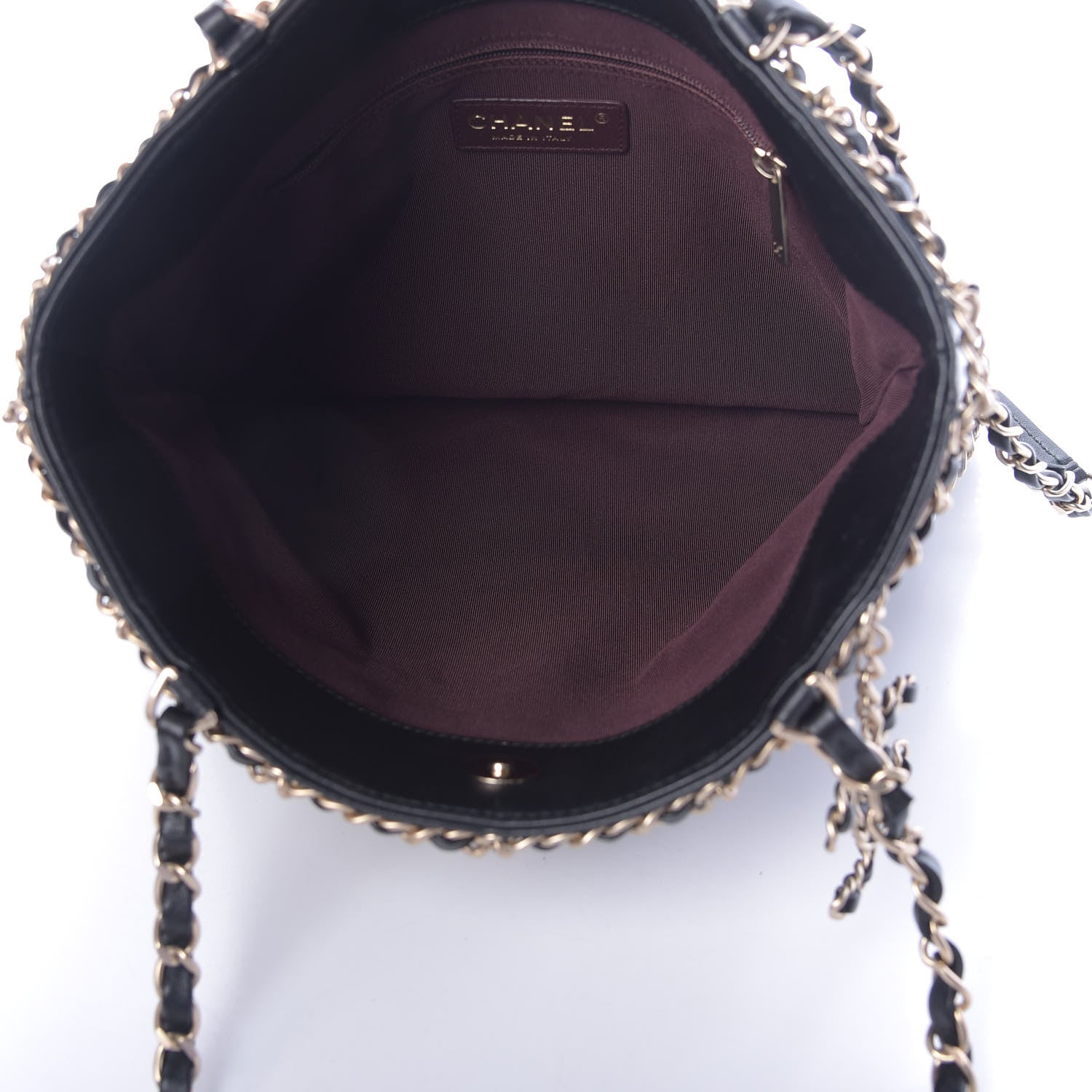 Chanel Lambskin Large Shopping Chain Tote Black 5 of 12