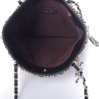 Chanel Lambskin Large Shopping Chain Tote Black 5 of 12