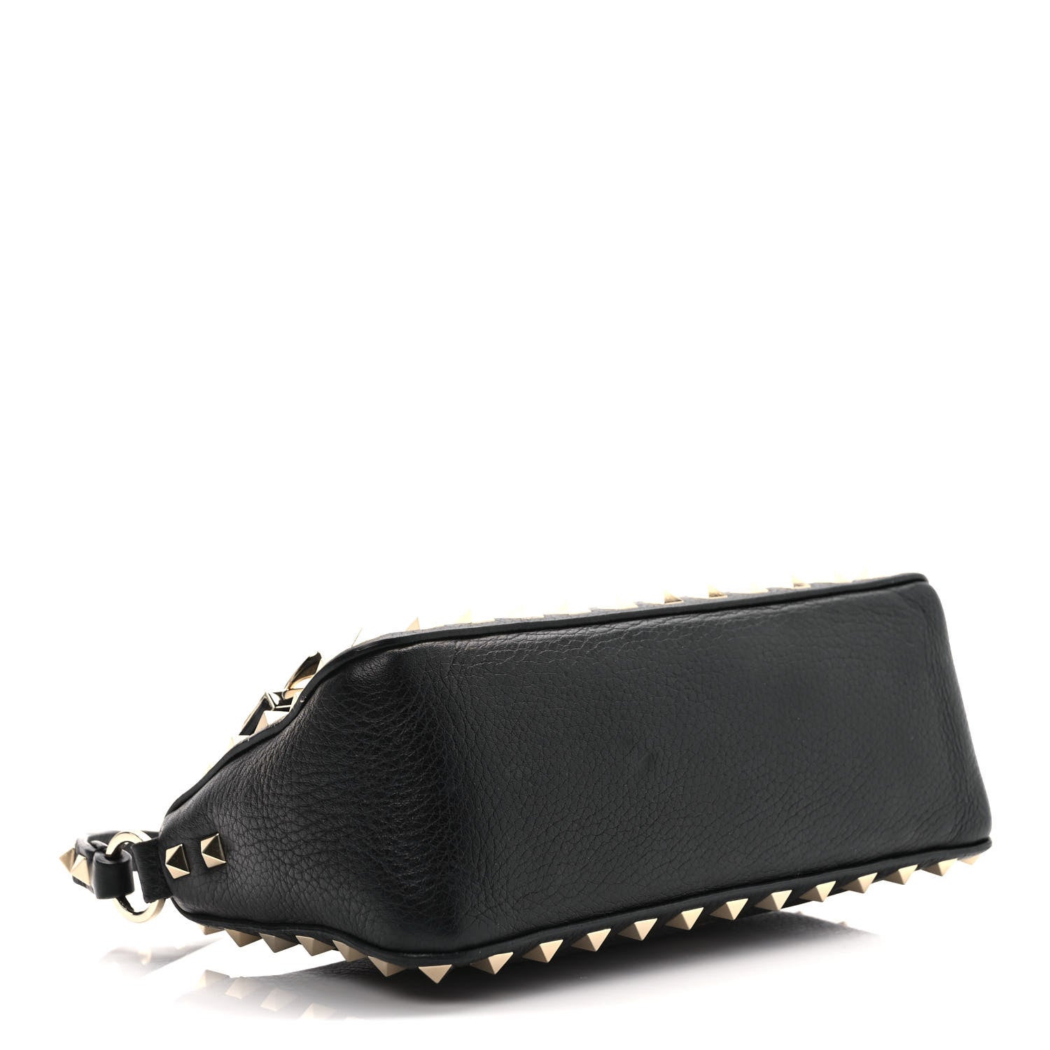 Valentino Garavani Pebbled Calfskin Small Rockstud Flip Lock Shoulder Bag Black 3 of 7