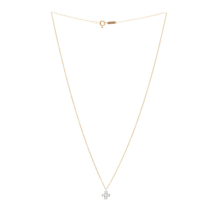 Tiffany 18K Yellow Gold Platinum Diamond Cruciform Cross Pendant Necklace 3 of 4