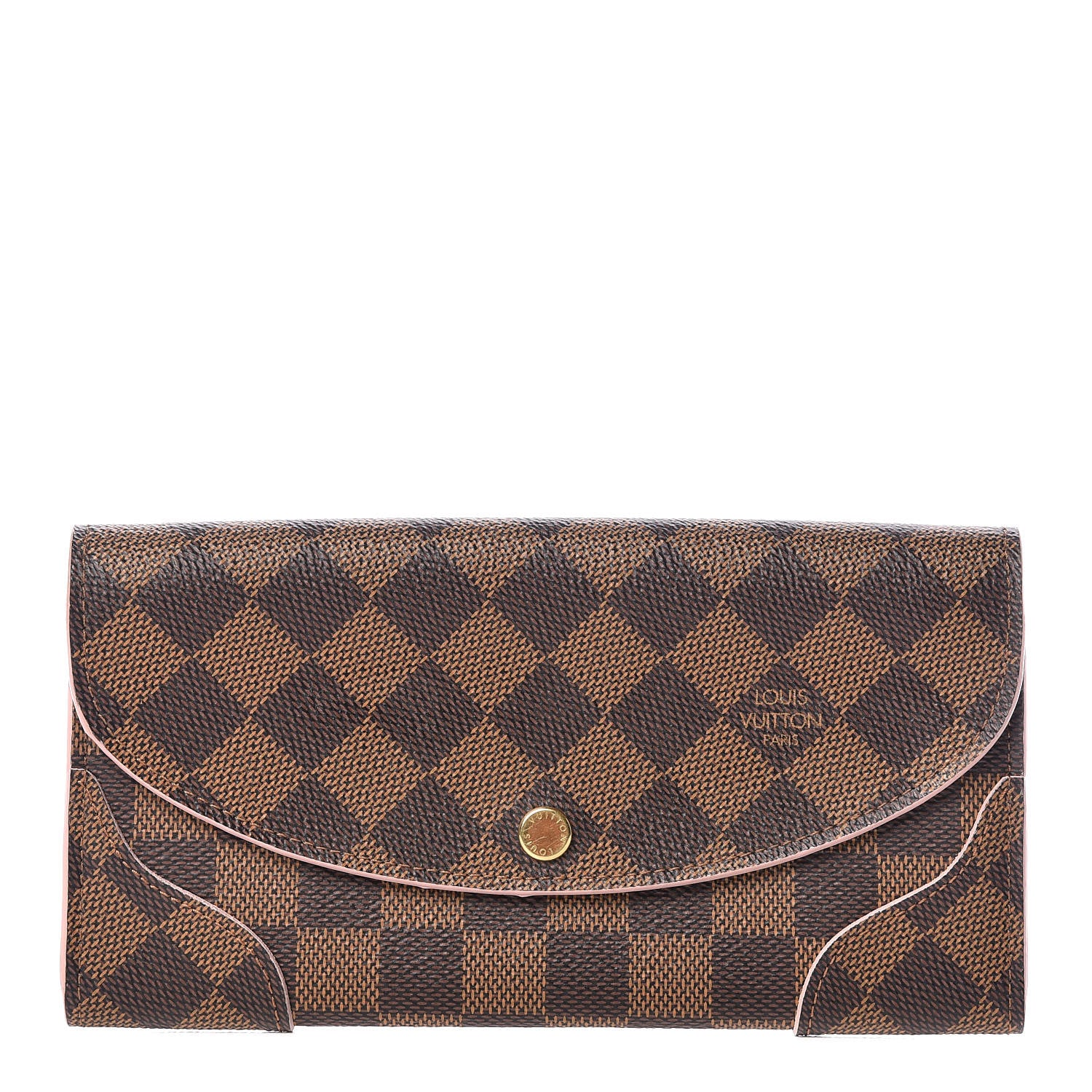 Louis Vuitton Damier Ebene Caissa Wallet Rose Ballerine 1 of 9
