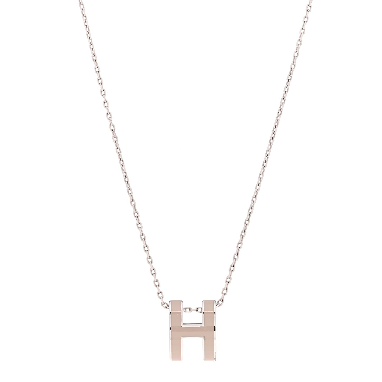 Lacquered Palladium Pop H Pendant Necklace Marron Glace