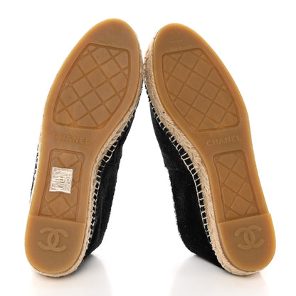 Chanel Cotton Lambskin CC Espadrilles 39 Black White 5 of 9