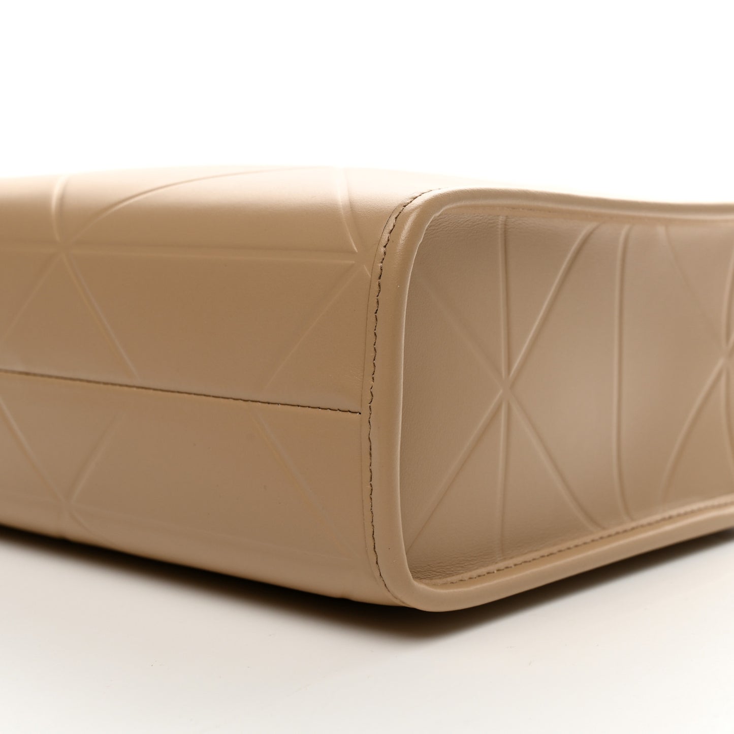 Soft Calfskin Triangolo Symbole Embossed Mini Tote Sabbia