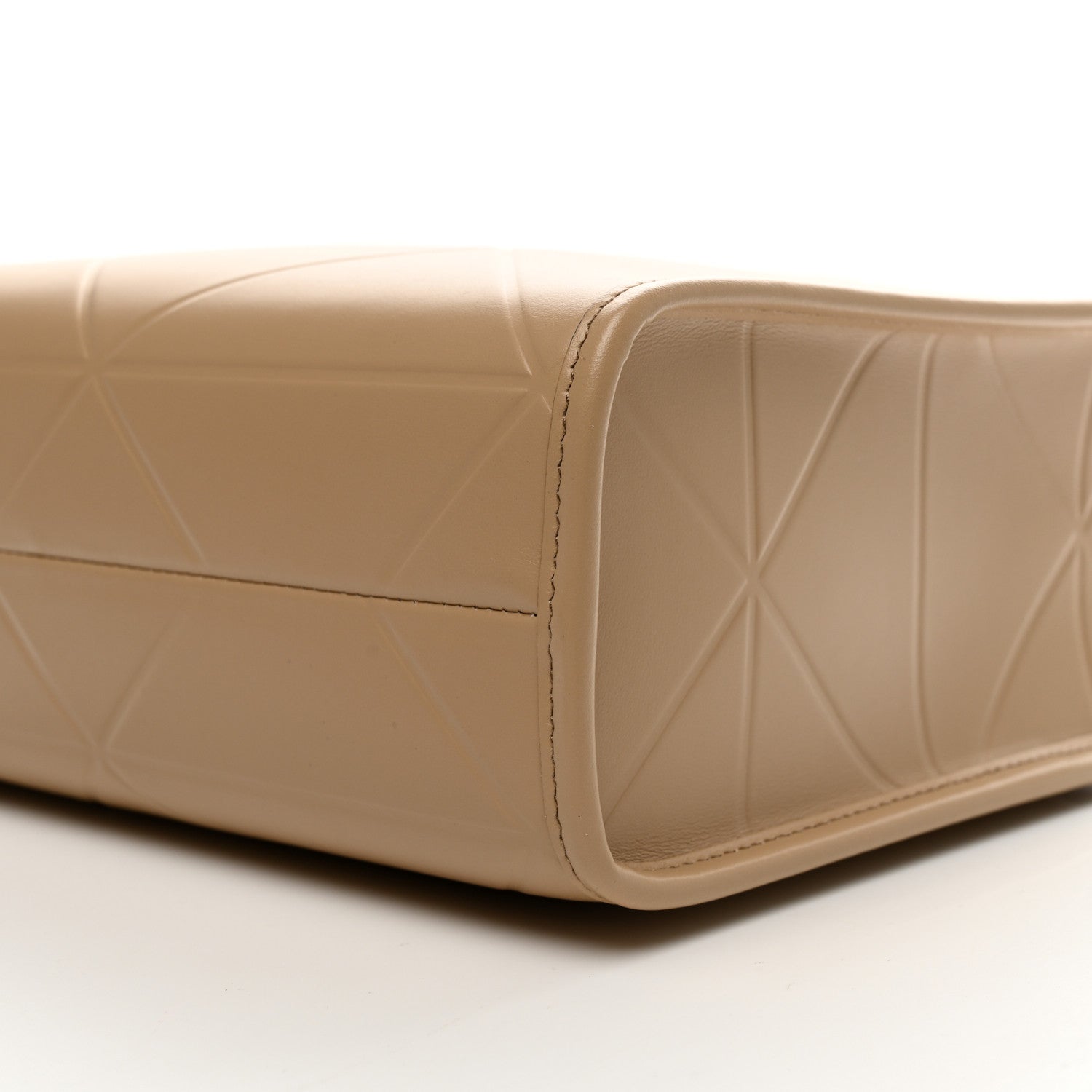 Prada Soft Calfskin Triangolo Symbole Embossed Mini Tote Sabbia 9 of 9