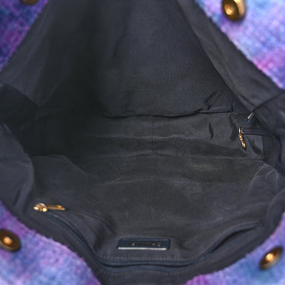 Chanel Wool Tweed CC Tote Purple Black Blue 5 of 14