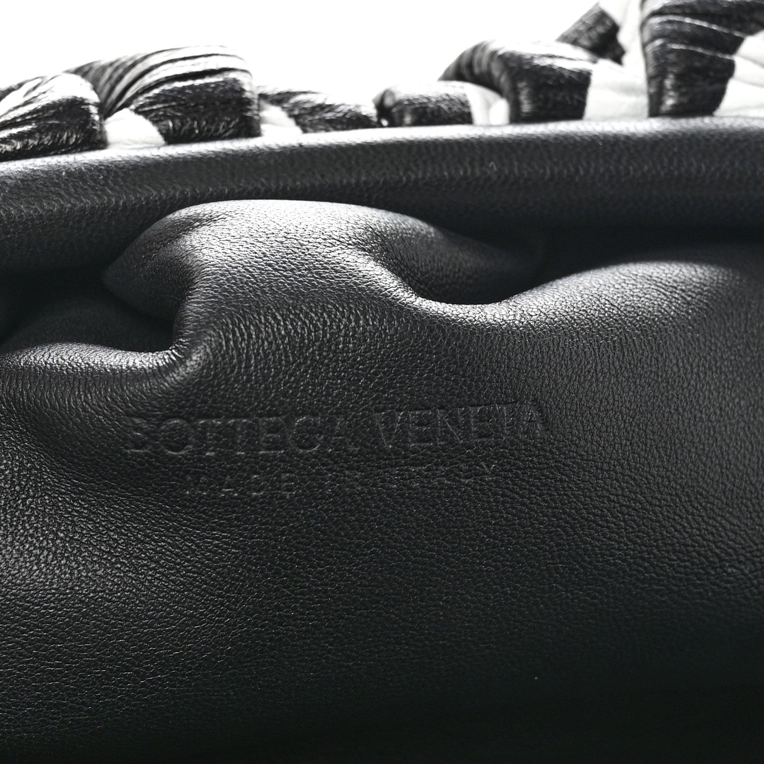 Bottega Veneta Nappa Zebra Print The Pouch Oversized Clutch White Black 6 of 8