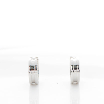 Bulgari 18K White Gold Small B.Zero1 Hoop Earrings 4 of 7
