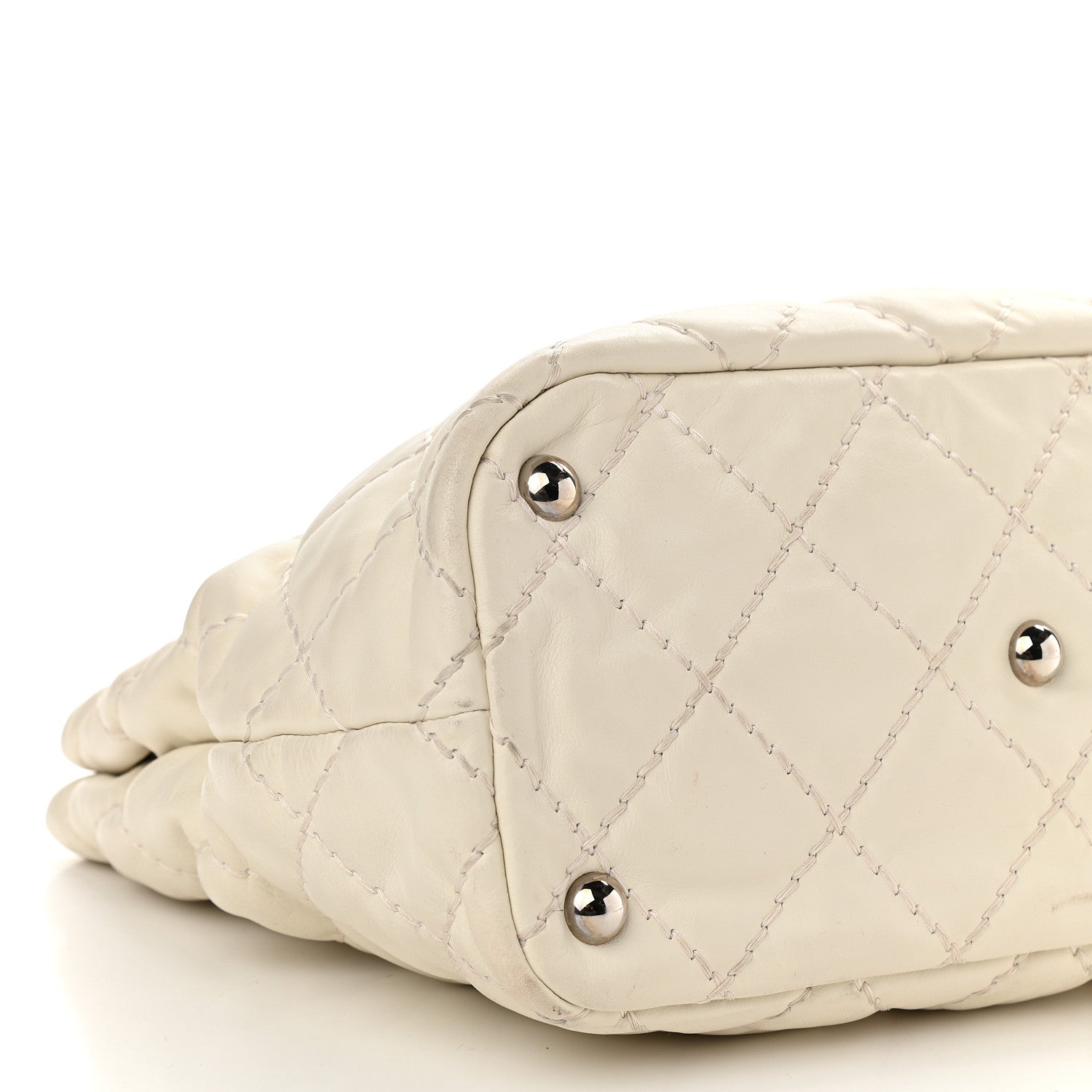 Chanel Calfskin Contrast Stitch Tote Beige 8 of 12
