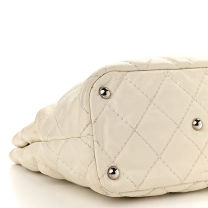 Chanel Calfskin Contrast Stitch Tote Beige 8 of 12