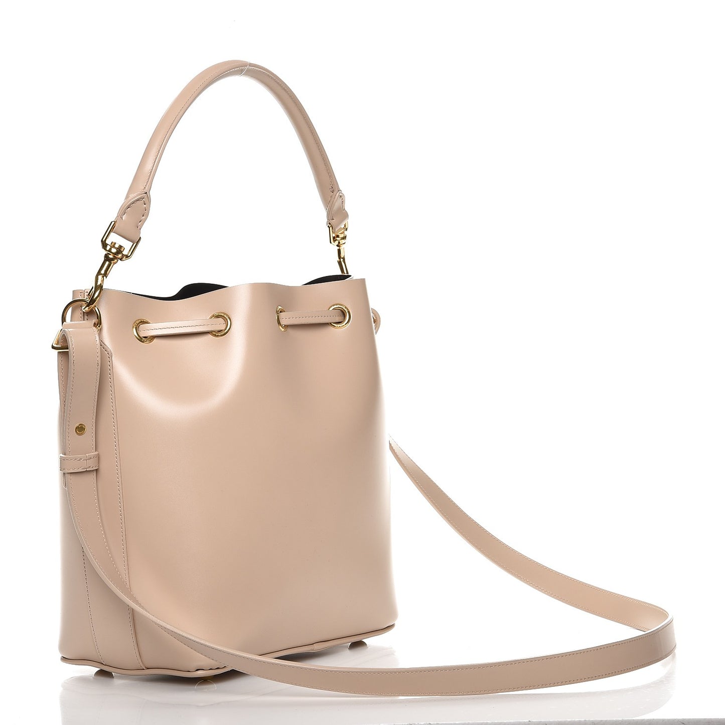 Calfskin Medium Emmanuelle Bucket Bag Nude Powder