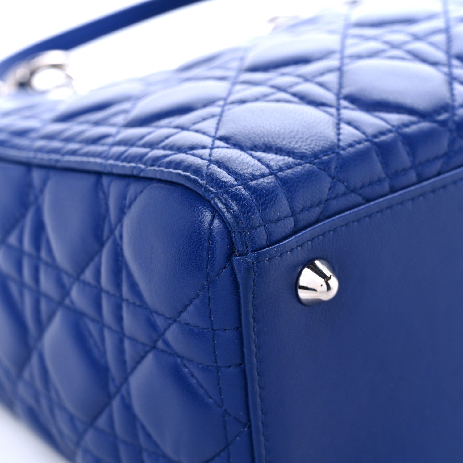 Christian Dior Lambskin Cannage Large Lady Dior Blue 7 of 15