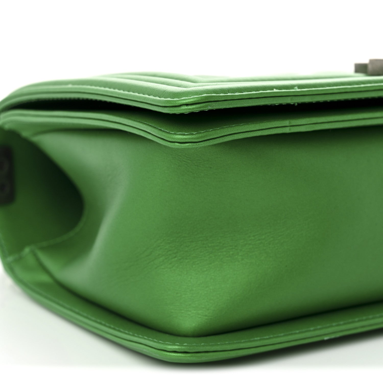 Chanel Metallic Calfskin Quilted Medium Boy Flap Green 9 of 10