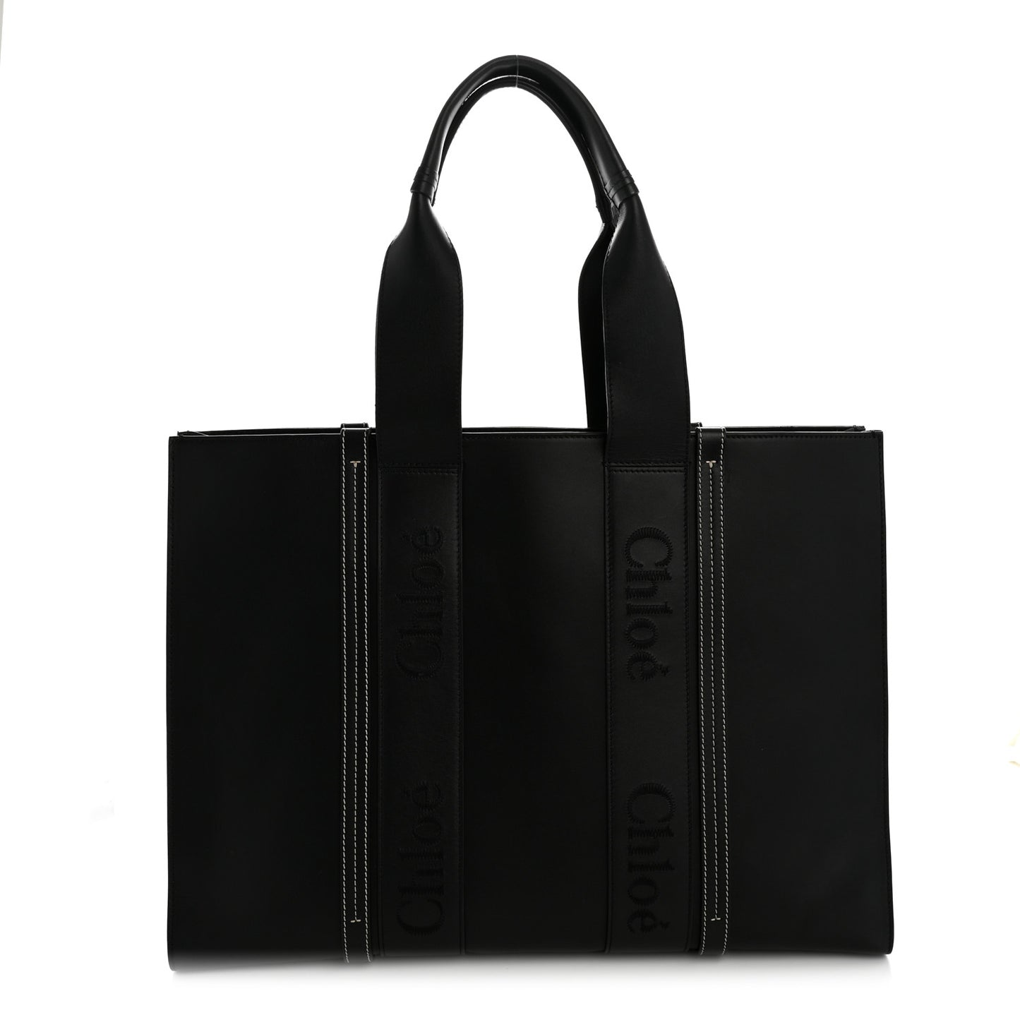 Calfskin Large Woody Tote Black