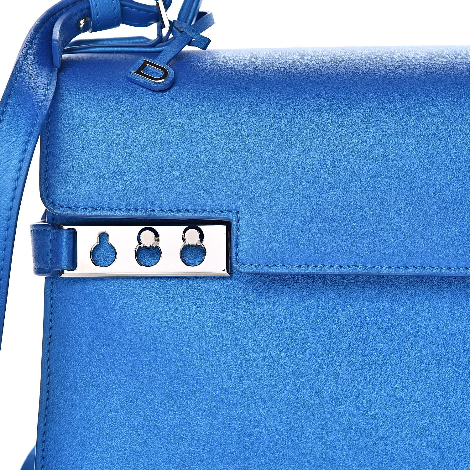 Delvaux Calfskin MM Tempete Satchel Satin Electric 14 of 14