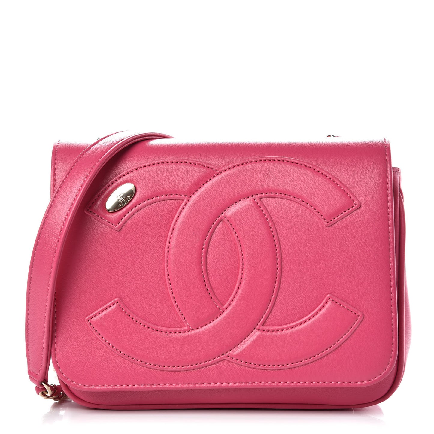 Lambskin CC Mania Flap Bag Pink