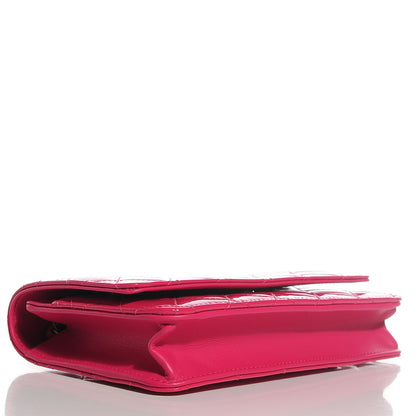 Chanel Patent Quilted Wallet On Chain WOC Fuchsia 4 of 9