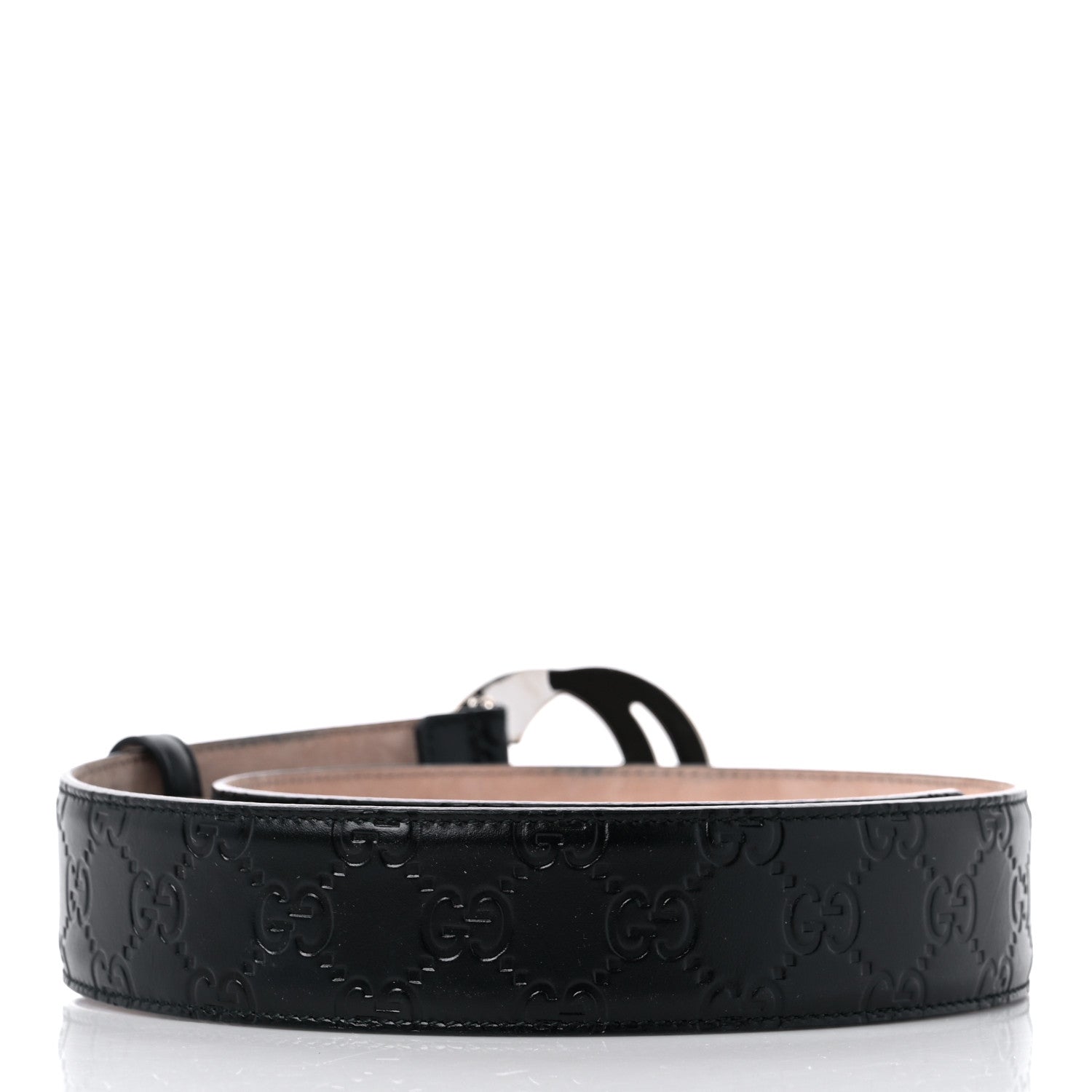 Gucci Guccissima Signature Interlocking G 40mm Belt 80 32 Black 2 of 7