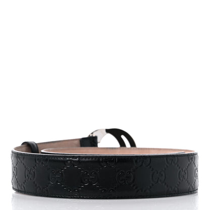 Gucci Guccissima Signature Interlocking G 40mm Belt 80 32 Black 2 of 7