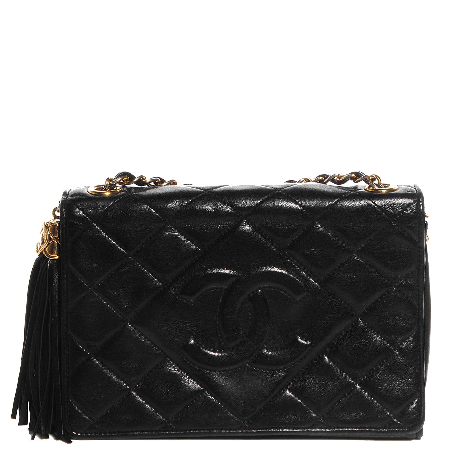 Chanel Lambskin Small Tassel Single Flap Black 1 of 8