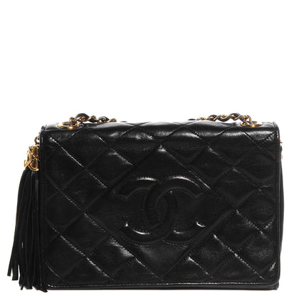 Chanel Lambskin Small Tassel Single Flap Black 1 of 8
