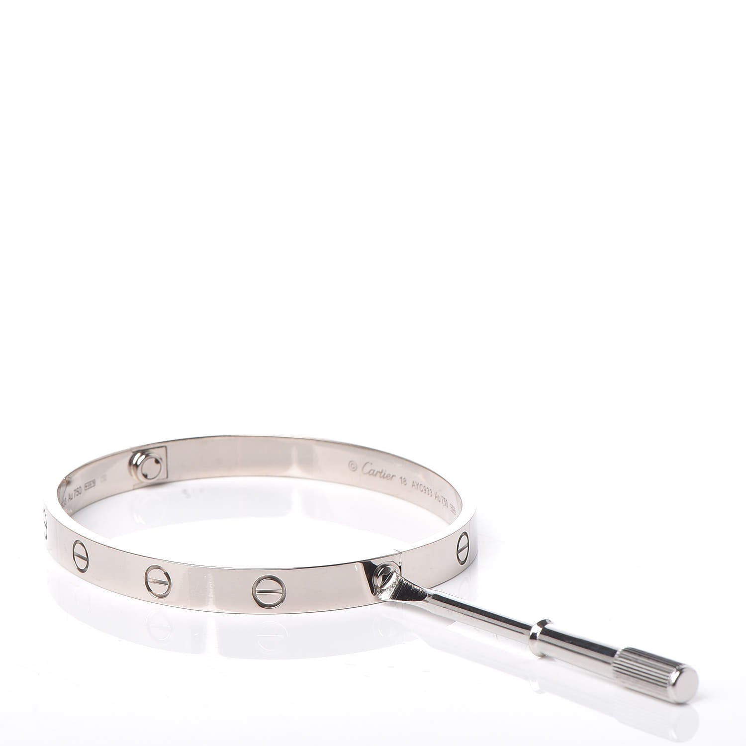Cartier 18K White Gold LOVE Bracelet 18 4 of 7