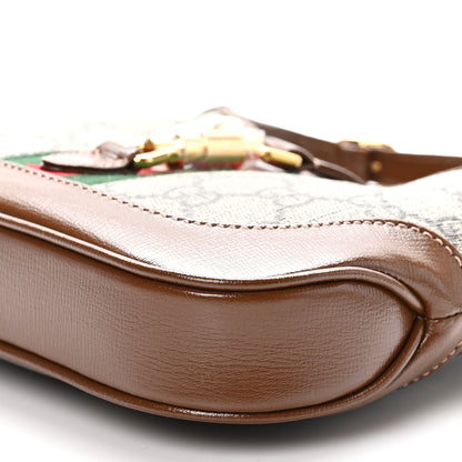 Gucci GG Supreme Monogram Azalea Calfskin Web Mini Jackie 1961 Hobo Beige Ebony Brown Sugar 10 of 10
