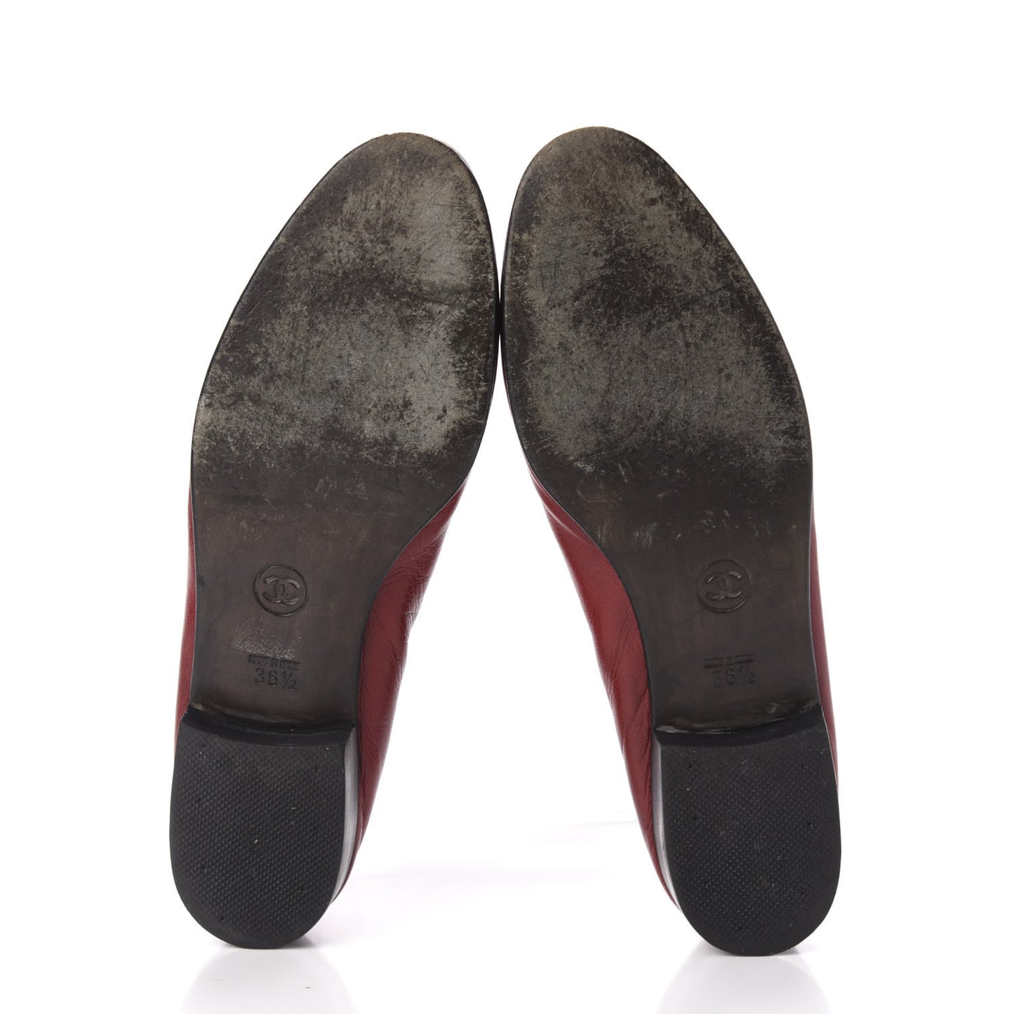 Goatskin CC Ballerina Flats 36.5 Red
