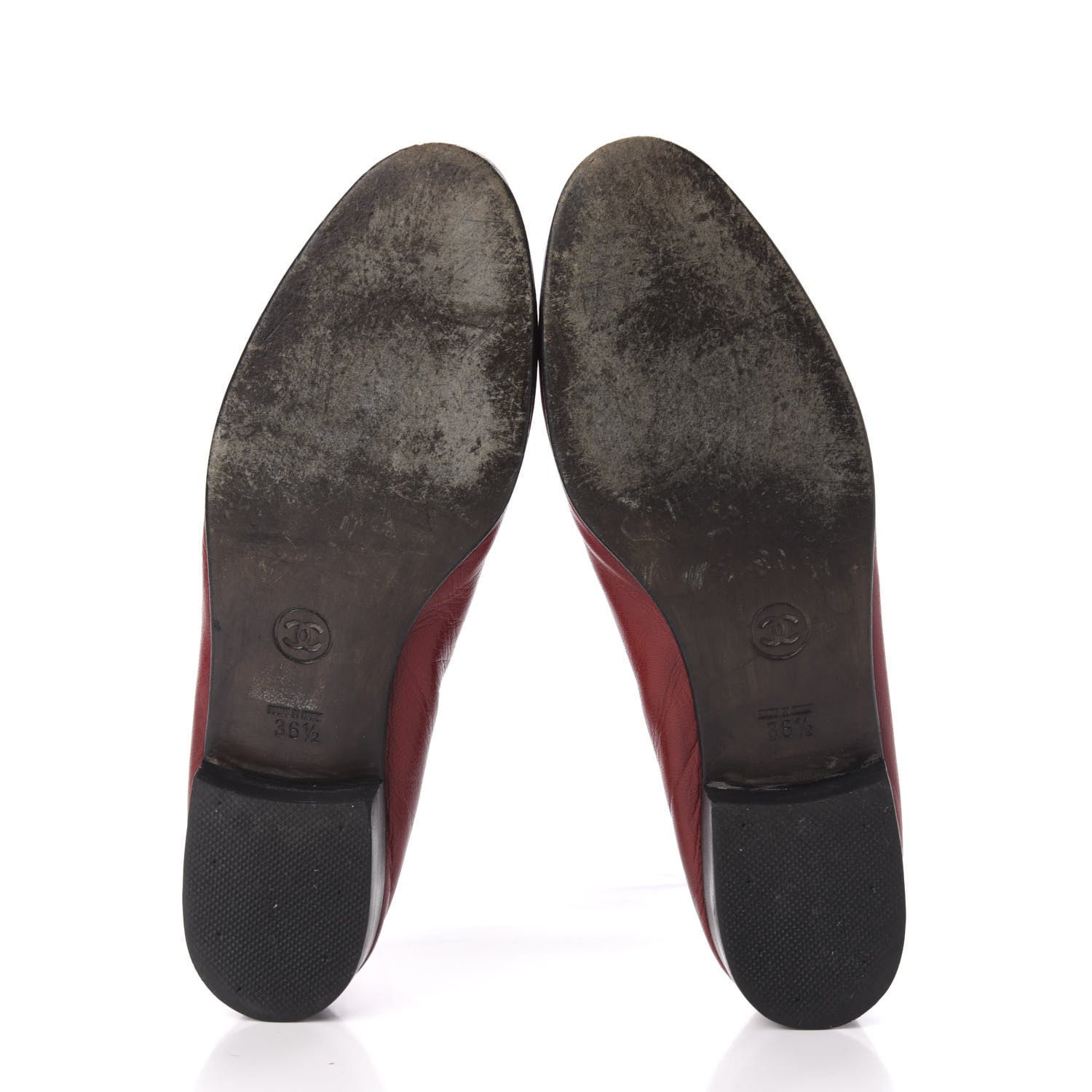 Chanel Goatskin CC Ballerina Flats 36.5 Red 5 of 8