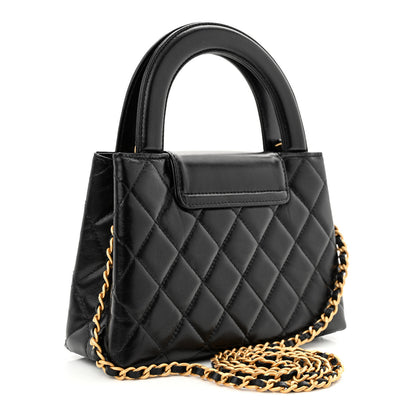 Chanel Shiny Aged Calfskin Quilted Nano Kelly Shopper Black 3 of 11
