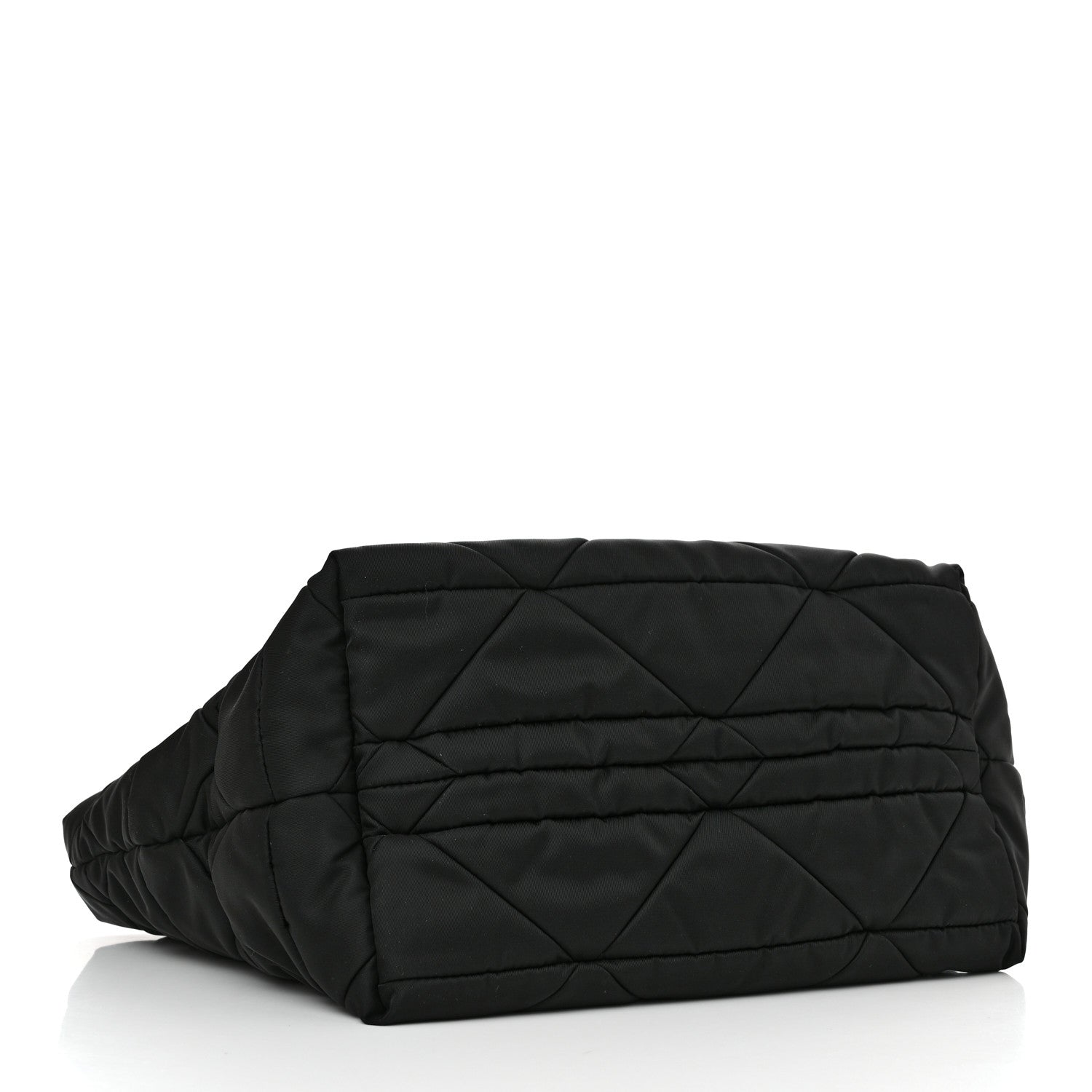 Prada Re-Nylon Nappa Triangle Quilted Padded Small Double Handled Zip Tote Black 4 of 10