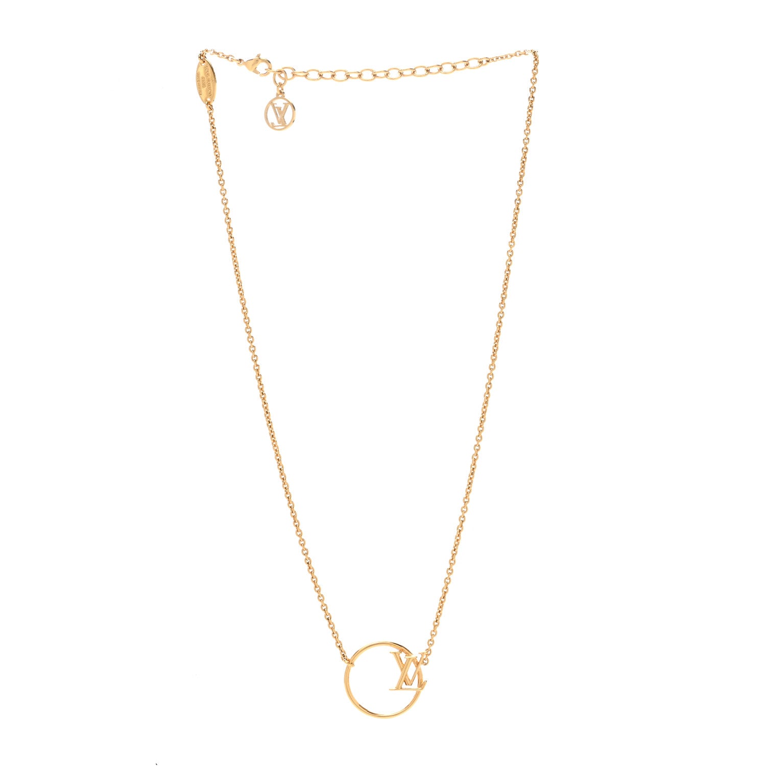 Louis Vuitton Metal LV Eclipse Necklace Gold 3 of 4