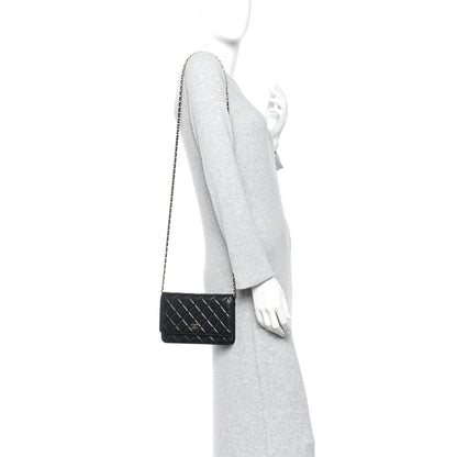 Chanel Lambskin Quilted Wallet On Chain WOC Black 2 of 12