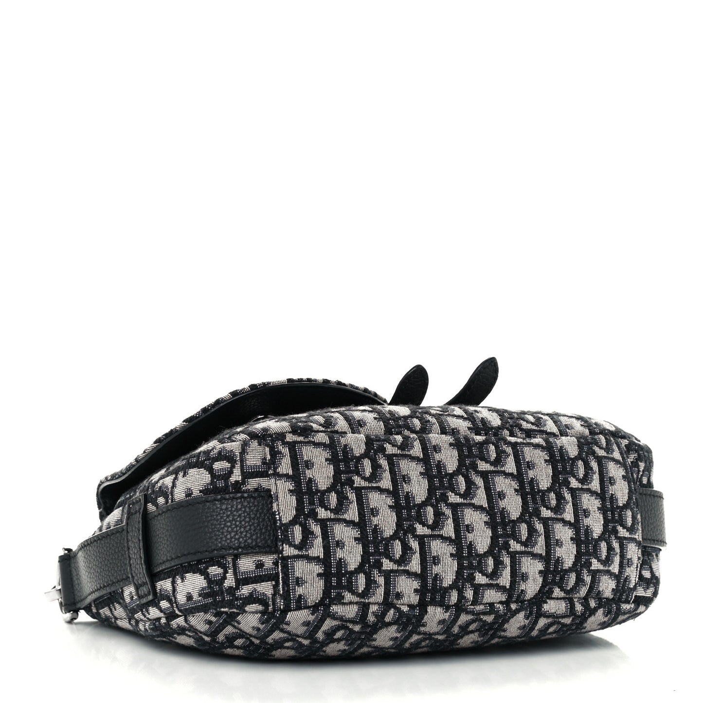 Oblique Mini Soft Saddle Bag Beige Black