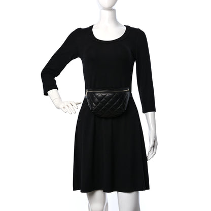 Chanel Lambskin Quilted Waist Belt Bag Black 2 of 9