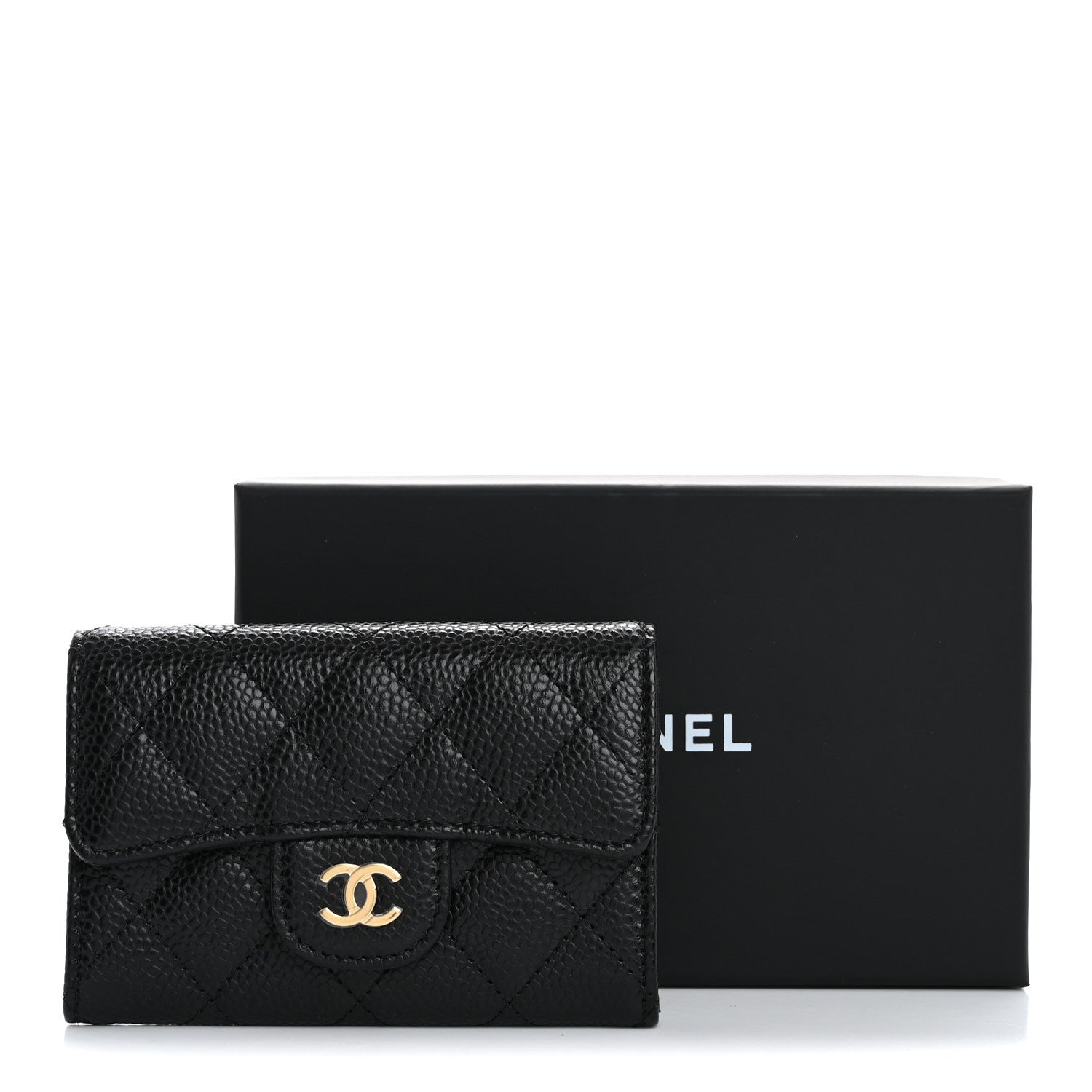 Chanel Caviar Quilted Flap Card Holder Wallet Black 9 of 9
