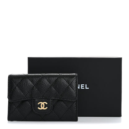 Chanel Caviar Quilted Flap Card Holder Wallet Black 9 of 9