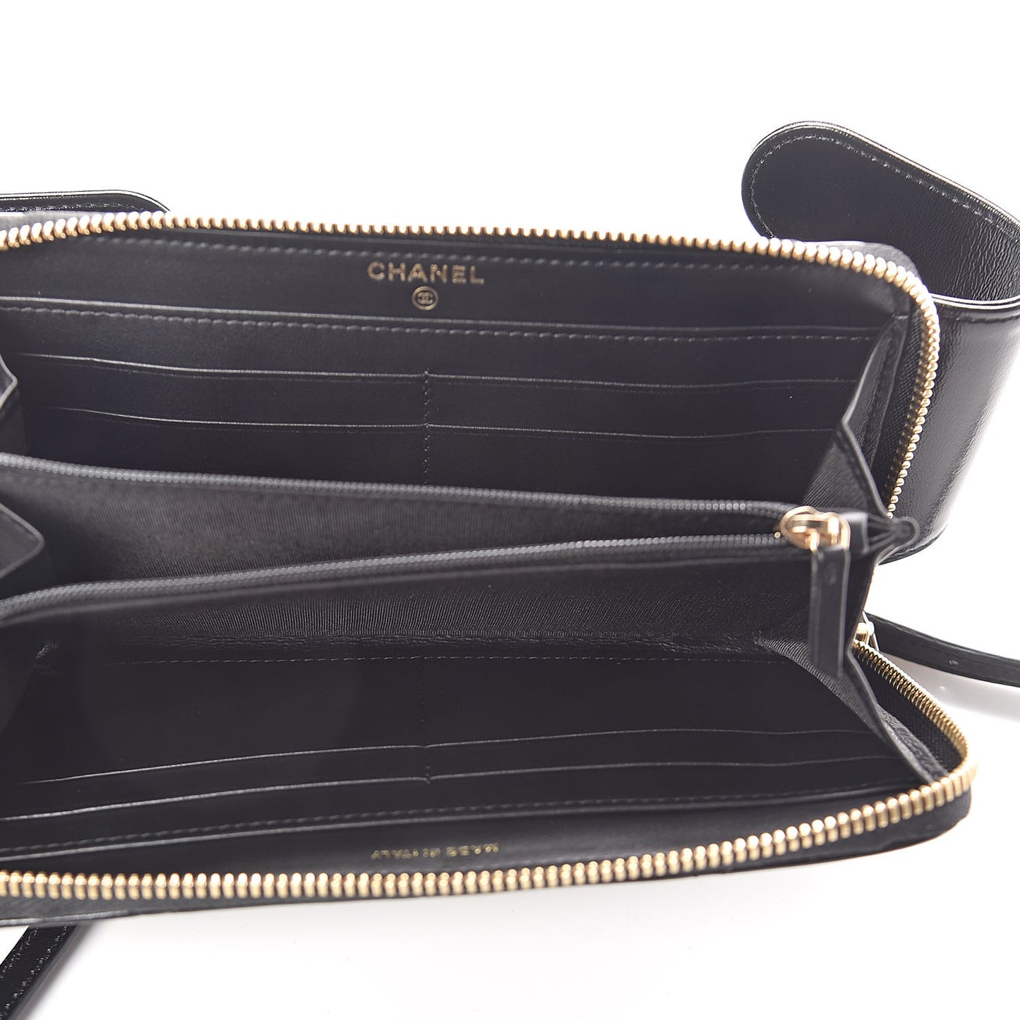 Glazed Lambskin Quilted Waist Bag Black